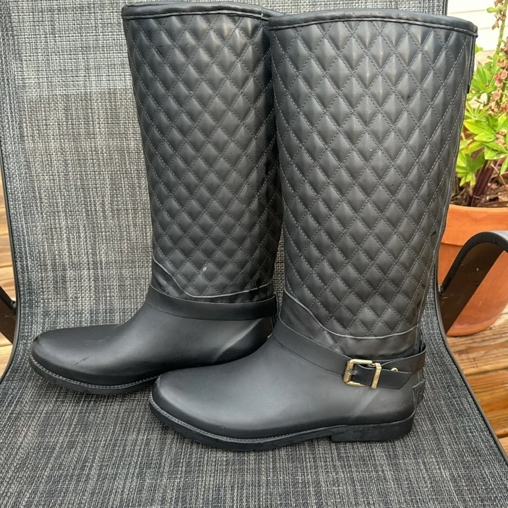 🍍 GUESS Los Angeles LuLue Mid Calf Quilted Rain Boots Women's USA 9 M🍍BT2